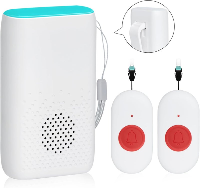 MERLRR Wireless Caregiver Pager Nurse Alert System SOS Call Button Vibration Pager Nurse Calling Alert System with 58 Melodies 4 Adjust Volume Levels for Patients Seniors Elderly Monitoring at Home - Image 1